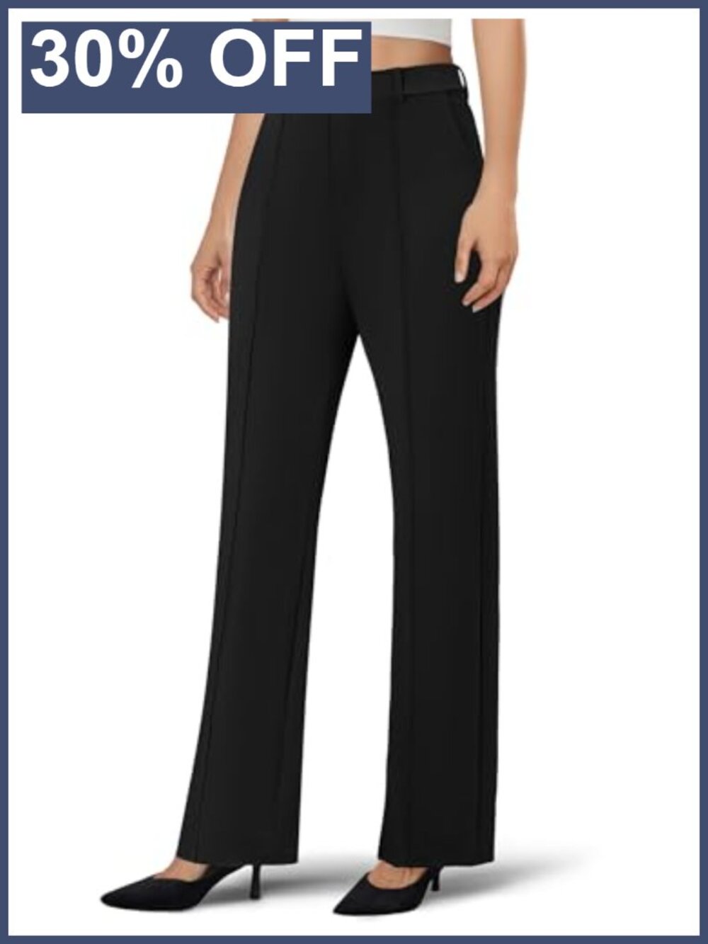 Women's High Waisted Pull On Dress Pants Stretchy Business Casual Work Slacks